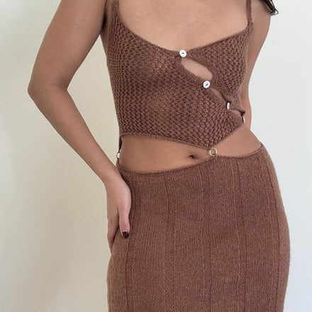 Crochet Cutout Mini Dress