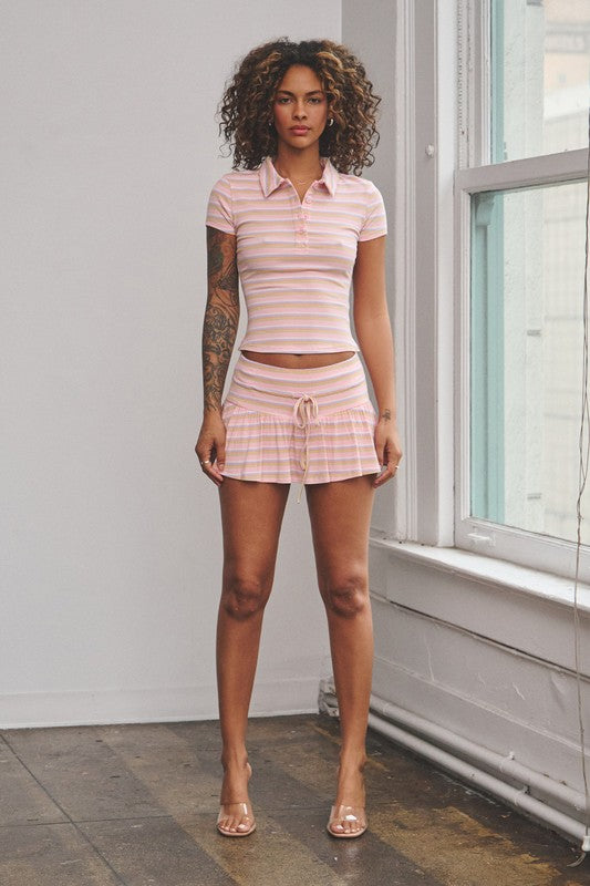 Multi Color Stripe Ribbed Set