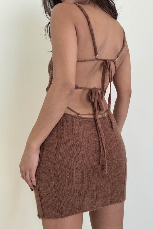 Crochet Cutout Mini Dress